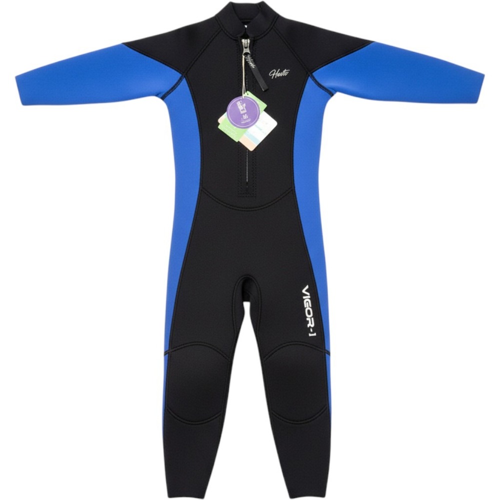 Hevto Vigor-1 Neoprene Wetsuit Kids Size 10 Black Blue NEW Full Body Surf Suit